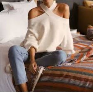 Zara Cream Off-the-Shoulder Sweater